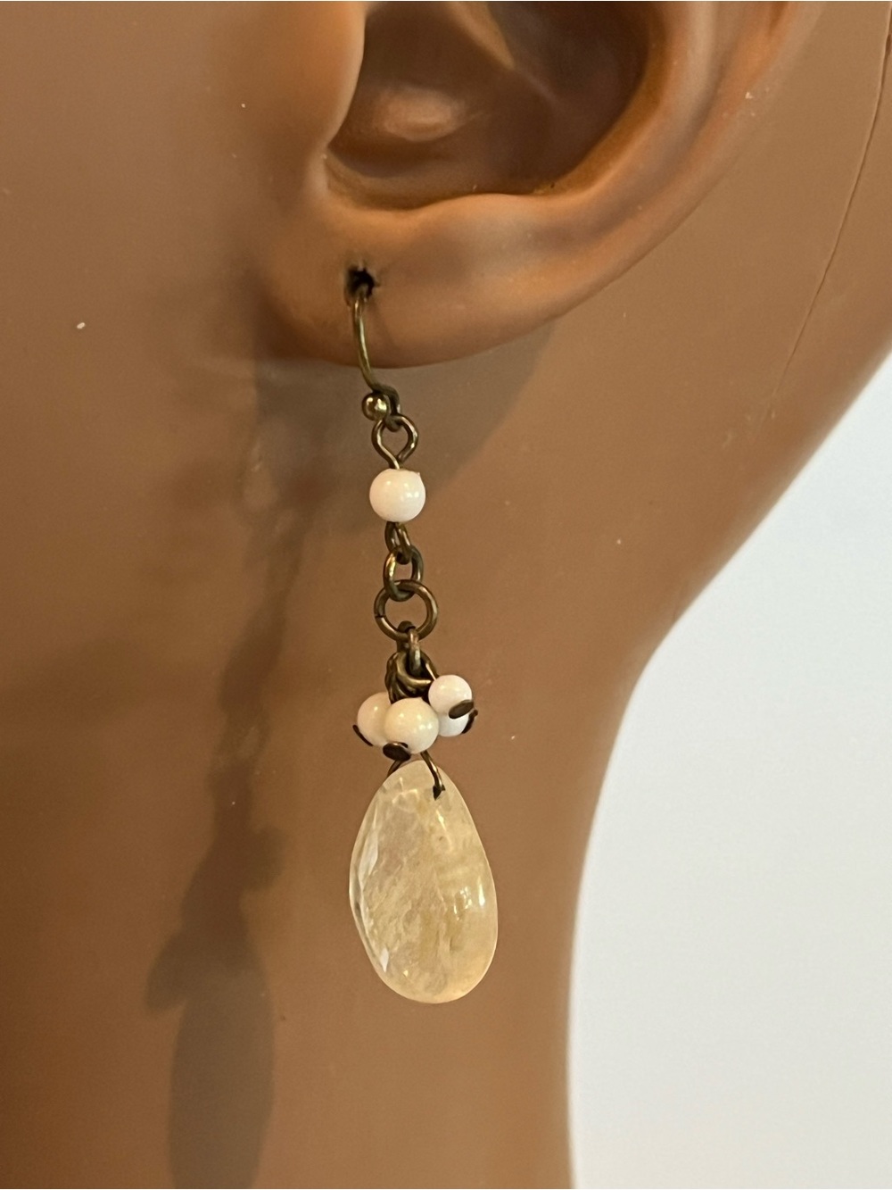 Faceted GlassTeardrop Earrings